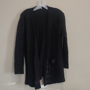 Madewell Women's Black Wool Blend Open Front Cardigan Sweater Size M